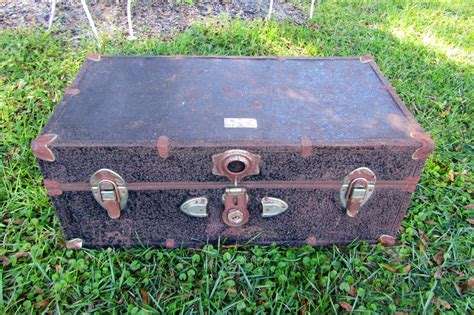 antique metal travel luggage toy box|Amazon.com: Vintage Metal Suitcase.